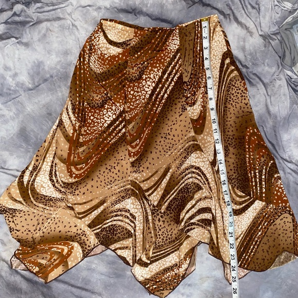 Multicolored brown print skirt - Picture 2 of 4